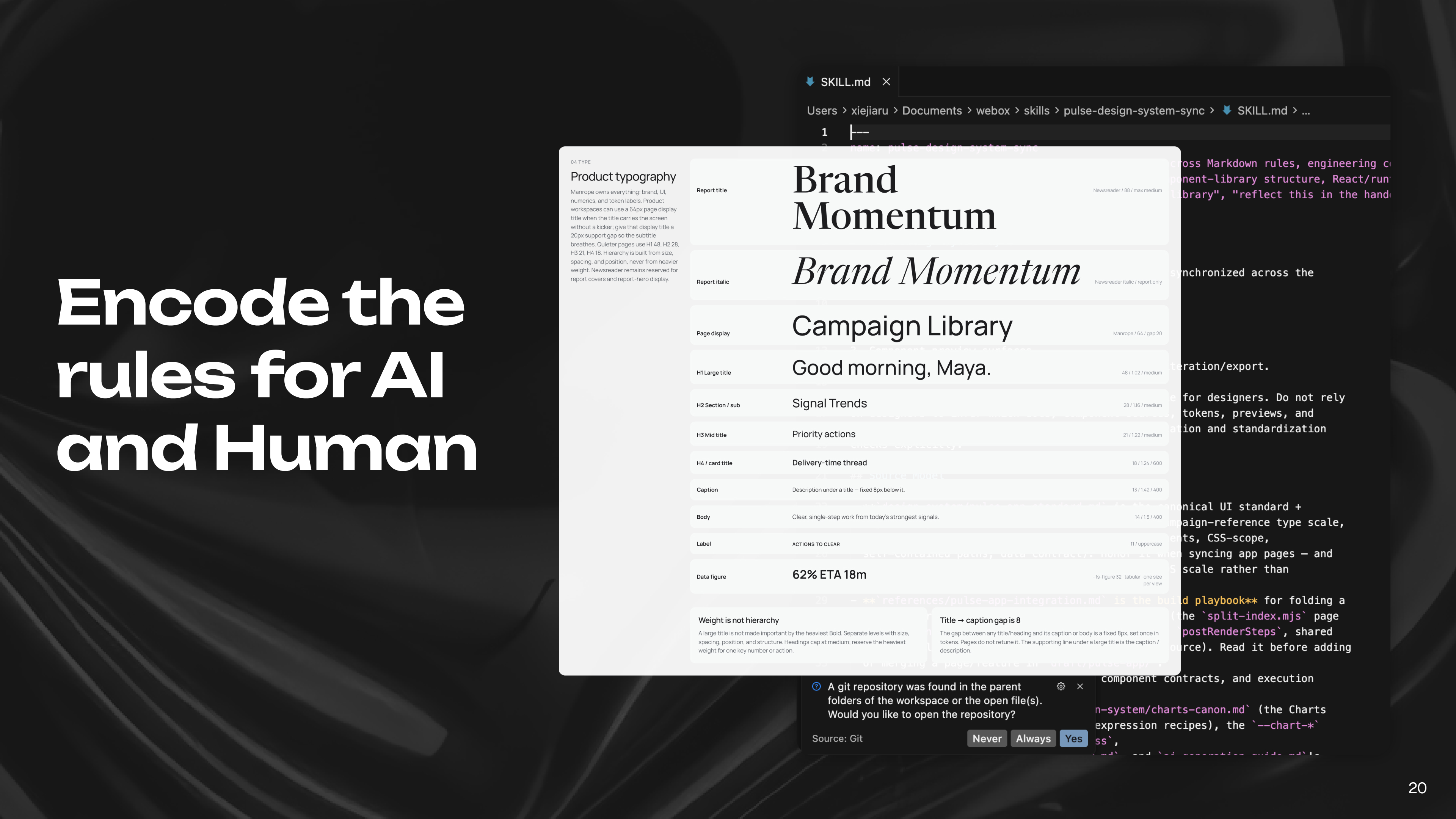 Design rules translated into AI-readable guidance